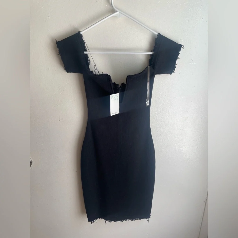 Mistress Rocks Acclaim Black Bardot Dress with V Wire Small - Picture 3 of 4